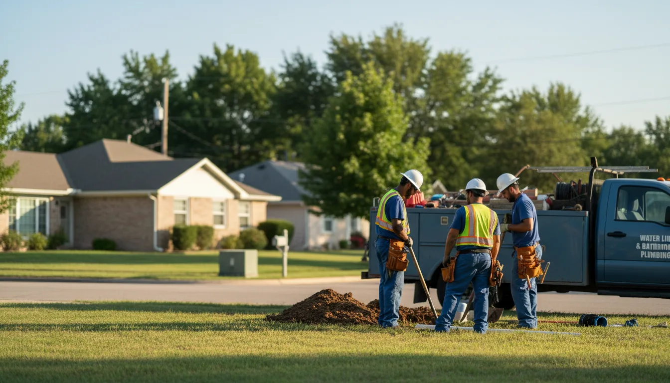 Residential water line and bathroom plumbing service in Lester, IA